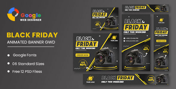 Product Sale Black Friday HTML5 Banner Ads GWD