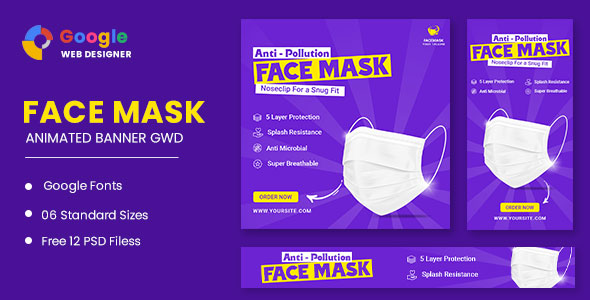 Face Mask Animated Banner Google Web Designer icon