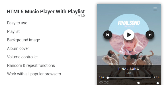 HTML5 Music Player With Playlist icon