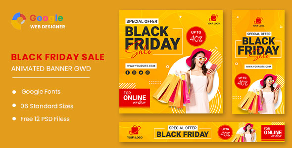 Black Friday Sale HTML5 Banner Ads GWD icon