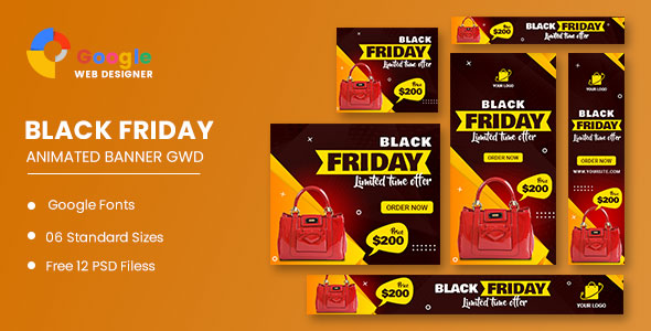 Black Friday Sale Product HTML5 Banner Ads GWD
