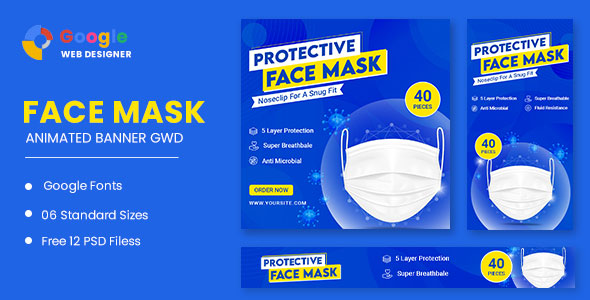 Face Mask Animated Banner Google Web Designer icon