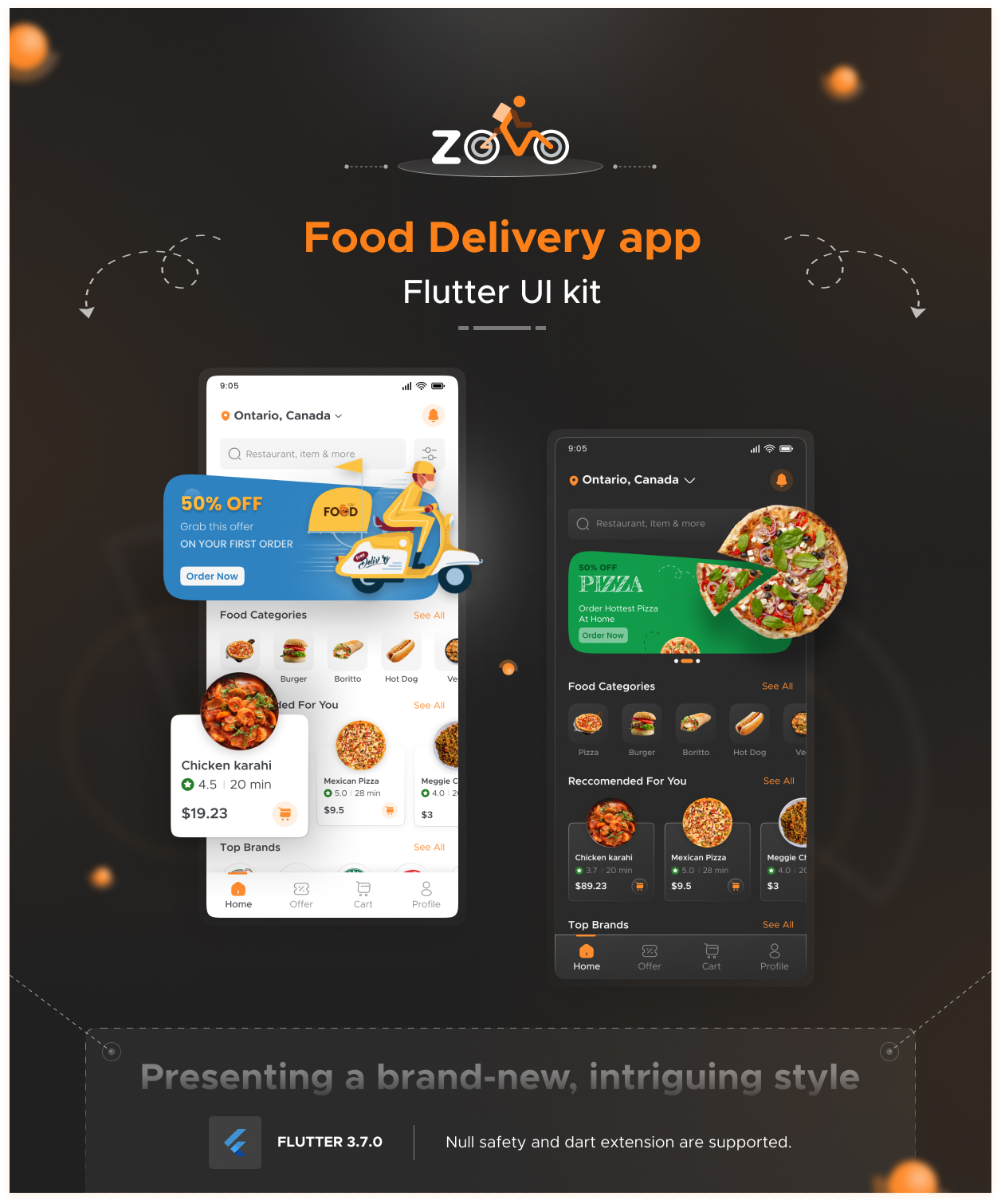 Zomo - Flutter 3.x UI kit