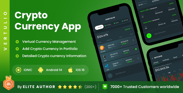 2 App Template| Cryptocurrency App| Crypto Prices, Charts | Wallet App| NFT Tracker App| Vertulio icon