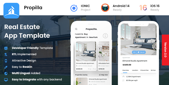 2 App Template| Real Estate App| Property Buying Selling App| Property eCommerce App| Propilla icon