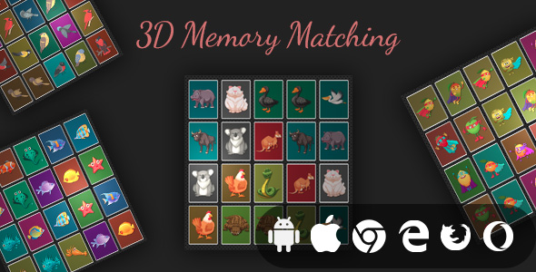 3D Memory Matching - Cross Platform Realistic Memory Game icon