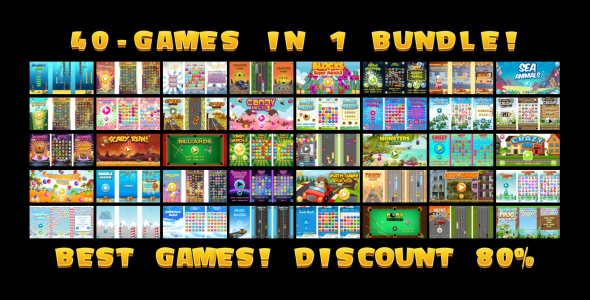 40 HTML5 GAMES IN 1 SUPER BUNDLE!!! (Construct 3 | Construct 2 | Capx) icon