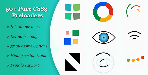 50+ Pure CSS3 Preloaders icon