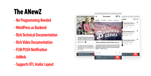 ANewZ | Native Android News App for WordPress Site with AdMob & FCM PUSH Notification icon