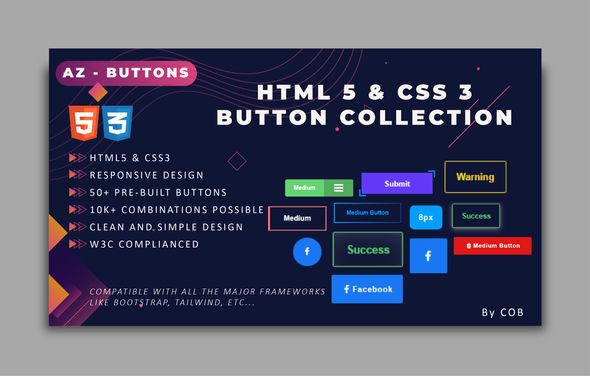 AZ-Buttons - HTML5 & CSS3 Modern Button Collection icon