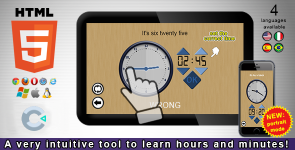 Adjust the Clock! - HTML5 Educational Game Games - code.market