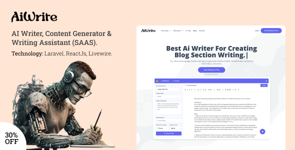 AiWrite - AI Writer, Content Generator & Writing Assistant Tools(SAAS). icon