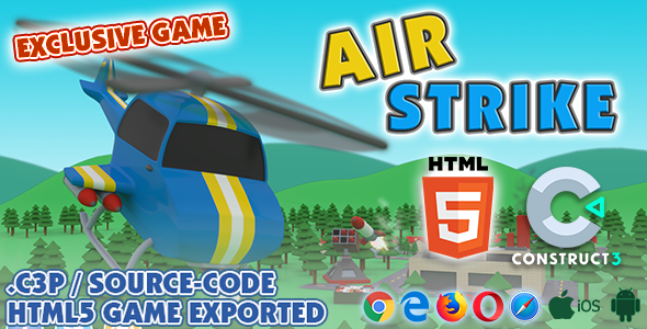 Air Strike HTML5 Game (Helicopter Game) - With Construct 3 All Source-code (.c3p) icon