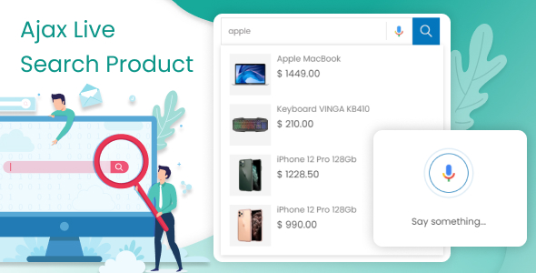 Ajax Live Search Product With Voice Search icon