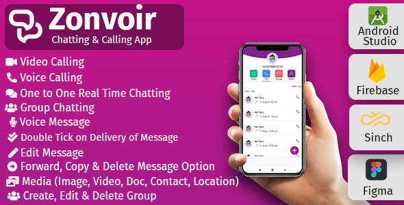 Android Chatting App Video/voice calls with Firebase | Sinch icon
