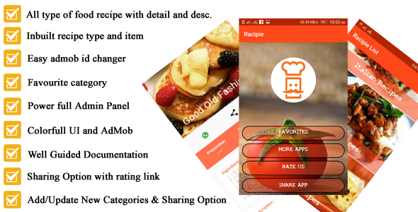 Android Recipe App for Cooking full Code with PHP Admin Panel icon