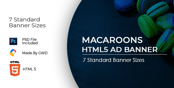 Animated Html5 Macroons Ad Banners Template icon