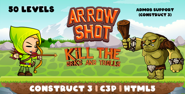Arrow Shot Game with 50 Levels (Construct 3 | C3P | HTML5) Kill the Orks and Trolls icon