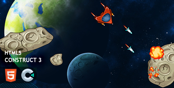 Asteroids Crusher Construct 3 HTML5 Game icon