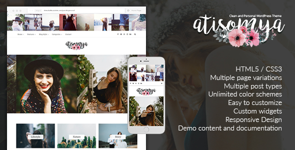 Atisomya - Clean & Personal WordPress Blog Theme icon