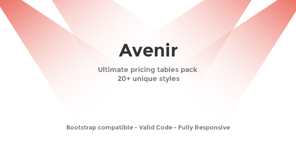 Avenir - 21 Unique & Responsive Pricing Tables Pack icon