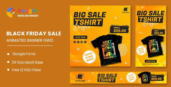 Big Sale Tshirt HTML5 Banner Ads GWD icon