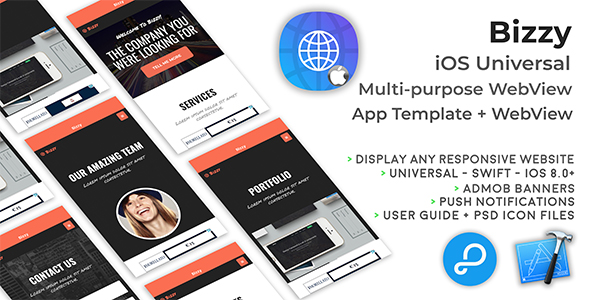 Bizzy | iOS Universal Multi-purpose WebView App + Website icon