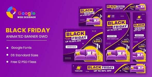 Black Friday Furniture HTML5 Banner Ads GWD icon