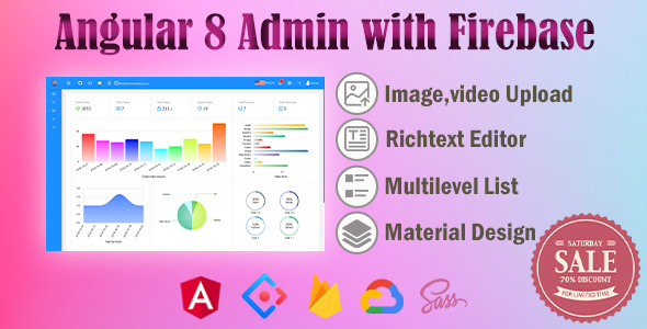Bule| Angular 8 Admin Backend /with Firebase/Material Design icon