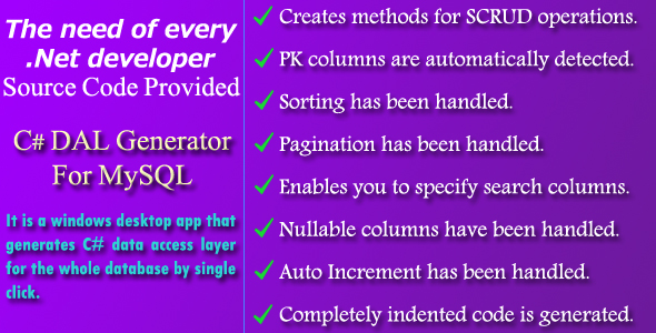 C# DAL Generator for MySQL - Source Code