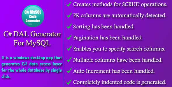 C# DAL Generator for MySQL icon