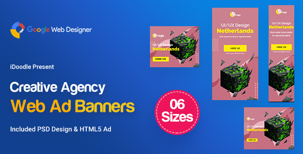C13 - Creative, Startup Agency Banners HTML5 Ad - GWD & PSD icon