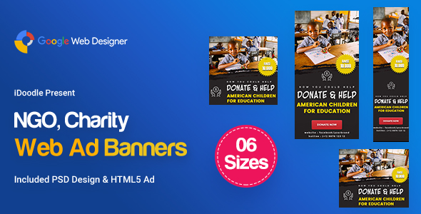 C35 - NGO, Charity Banners HTML5 Ad - GWD & PSD icon