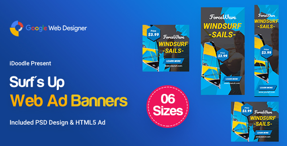 C39 - Surf's Up HTML5 Banners Ad - GWD & PSD icon