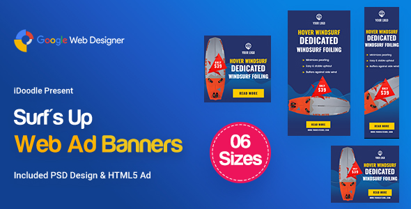 C40 - Surf's Up HTML5 Banners Ad - GWD & PSD icon