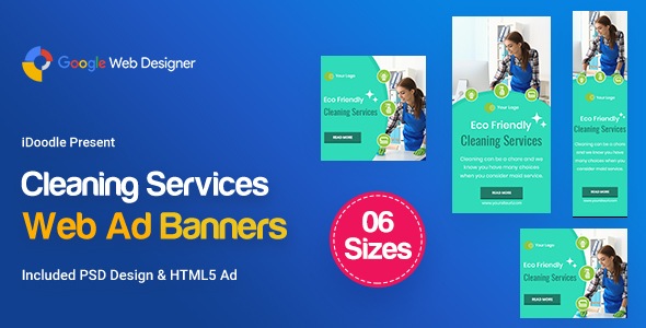 C42 - Cleaning Services Banners GWD & PSD icon