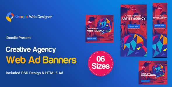 C50 - Creative, Startup Agency Banners HTML5 Ad - GWD & PSD icon