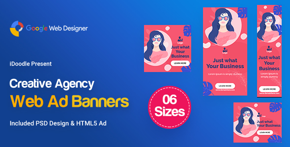 C62 - Creative, Startup Agency Banners HTML5 Ad - GWD & PSD icon