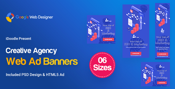 C63 - Creative, Startup Agency Banners HTML5 Ad - GWD & PSD icon