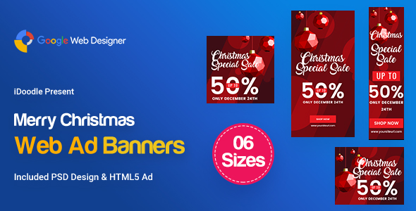 C86 - Merry Christmas Banners HTML5 (GWD & PSD) icon