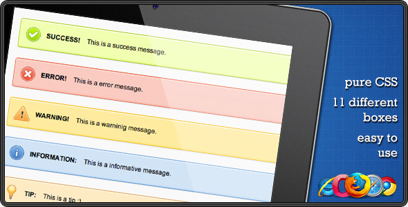 CSS Notification Boxes icon