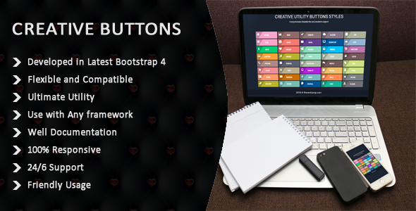 CSS3 And Bootstrap 4 Buttons icon