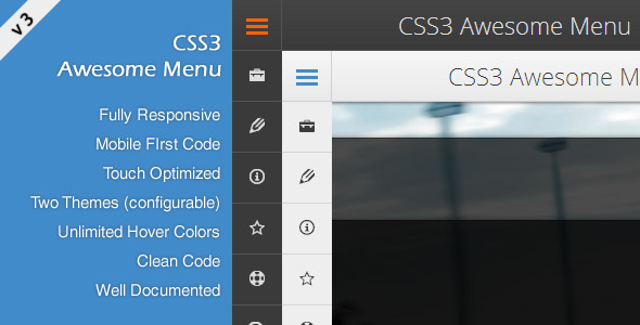 CSS3 Awesome Menu icon