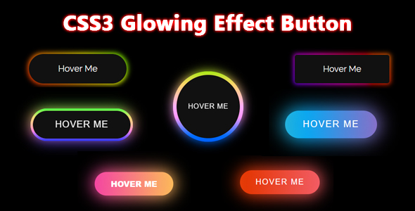 CSS3 Glowing Effect Button icon