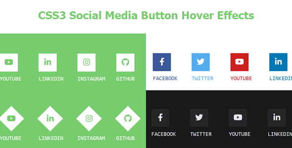 CSS3 Social Media Button Hover Effects icon