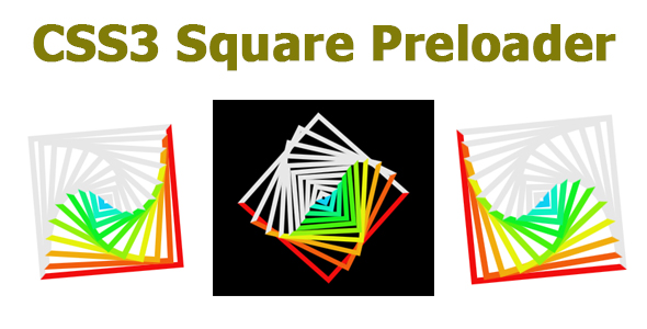 CSS3 Square Preloader icon