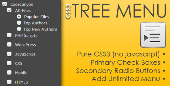 CSS3 Tree Menu icon