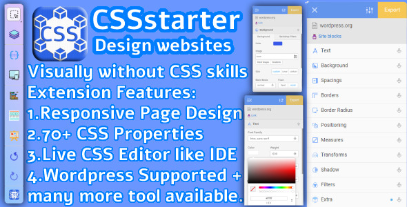 CSSstarter - A Visual Style Designer Editor Tool For Web Developers icon