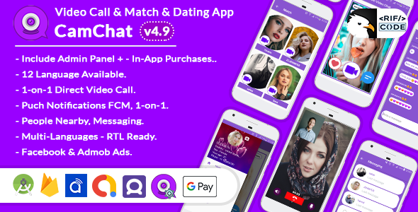 CamChat - Android Dating Chat App, Match, Meet New People, Video Call icon