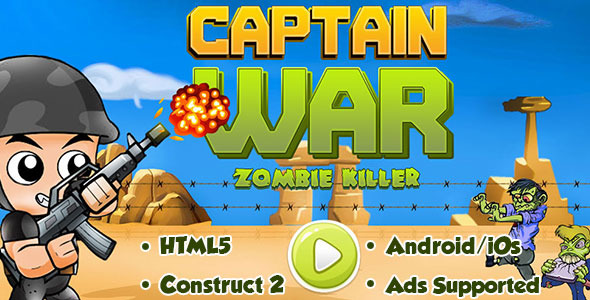 Captain War : Zombie Killer - HTML5 Android (CAPX) icon
